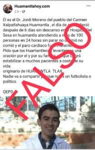 publicación falsa